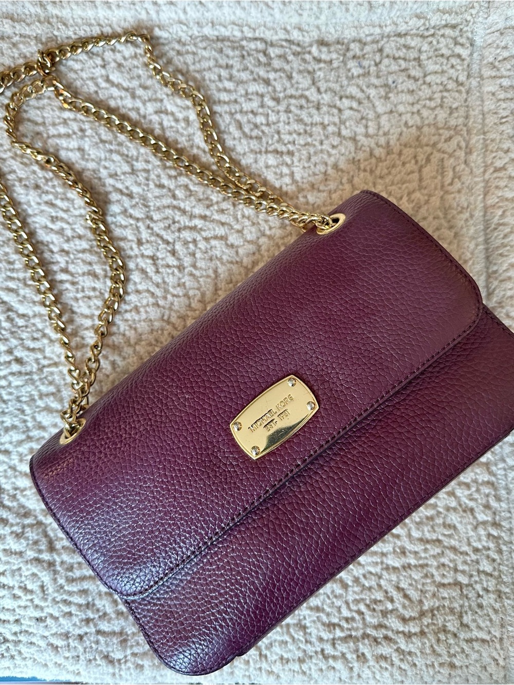 Vintage Michael Kors Maroon Leather Crossbody Bag